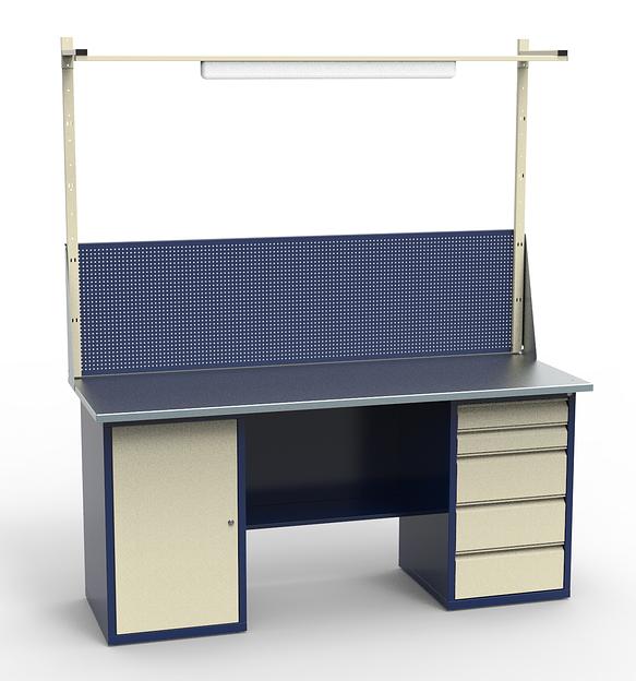 Верстак слесарный с оцинкованной столешницей для мастерской СВ-2Т.01.05.19_сб1 фото 1