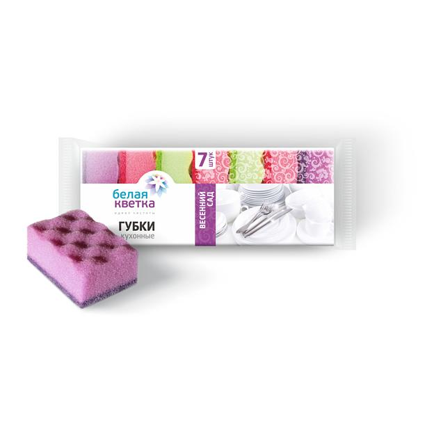 Белая кветка белая кветка губки кухонные весенний сад 7шт фото 1
