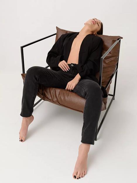 Джинсы женские скинни JEXY с высокой посадкой, тёмно-серый фото 6