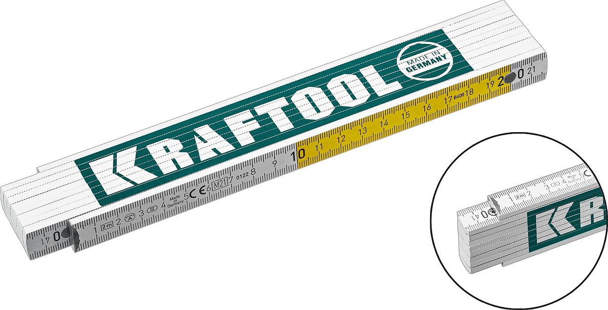 KRAFTOOL PRO-90, 2 м, профессиональный складной деревянный метр (34726) фото 1