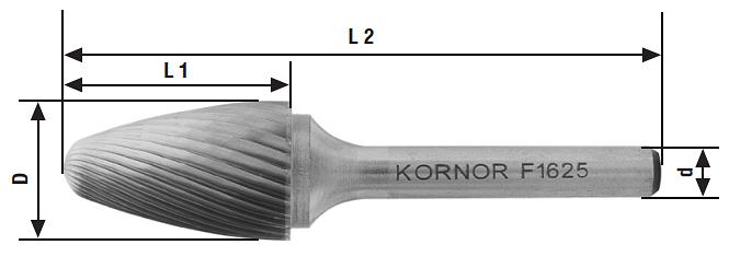 Твердосплавные борфрезы гиперболические со сферическим торцом Тип F ОПТ фото 3