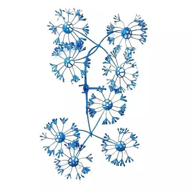 Добавка середина Синяя с белыми конч. (с крепл.) 6,5см 14с 1014шт/кг фото 4