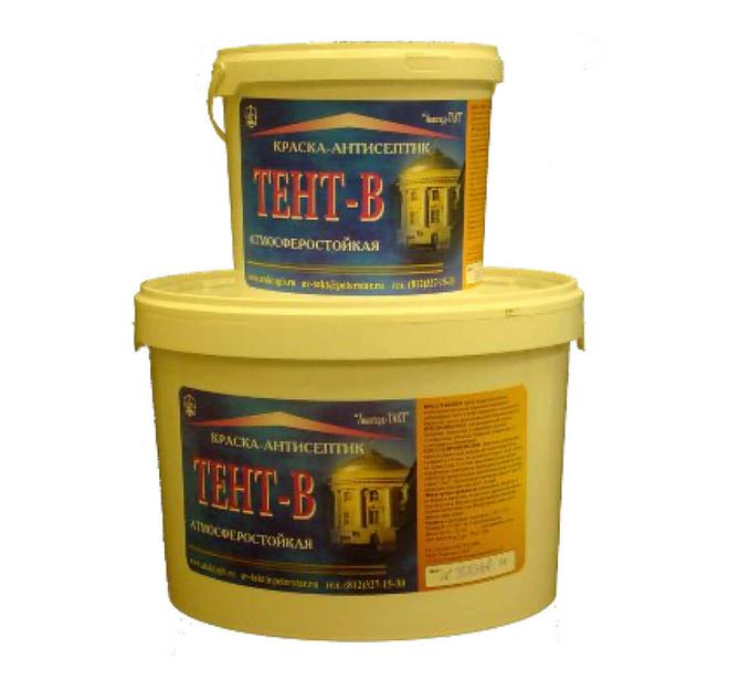 Краска-антисептик "ТЕНТ-В" атмосферостойкая 1 кг ОПТ фото 1