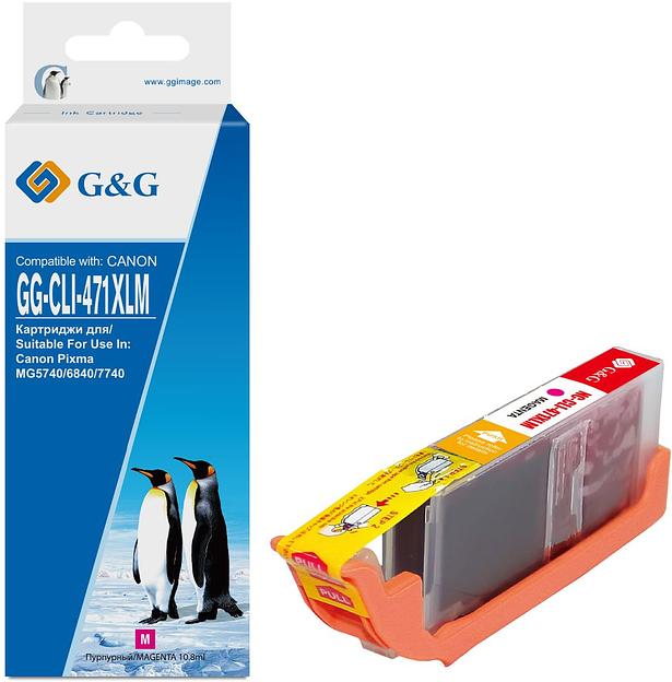 Картридж струйный G&G GG-CLI-471XLM пурпурный (10.8мл) для Canon TS5040/MG5740/MG6840/MG7740 фото 1