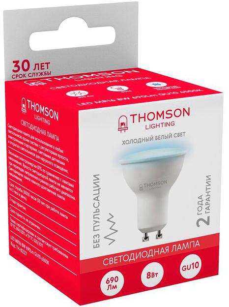 Лампа светодиодная Thomson TH-B2327 8Вт цок.:GU10 полусф. 220B 6500K св.свеч.бел.хол. MR16 (упак.:1шт) фото 4
