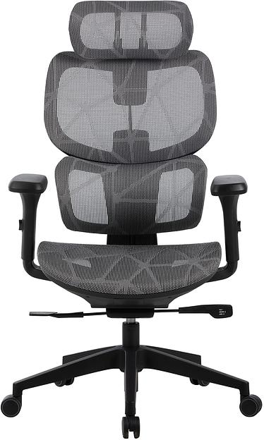 Кресло Cactus CS-MC555-GY черный/серый сетка с подголов. крестов. пластик пластик черный фото 2