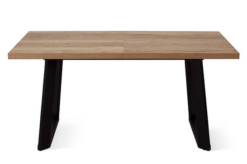 Стол Berner 160(+45)x90 см чёрный металл, галифакс натуральный фото 5