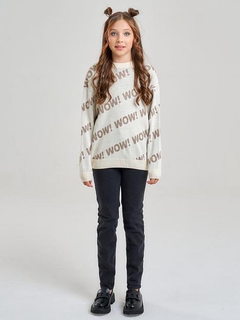 Джемпер «Вау» молочный, для девочек ОПТ фото 5