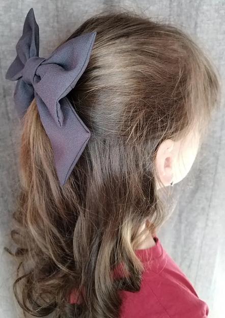 Заколка тёмно-серая для волос «Бантик» Casanda Hey классический стиль, опт фото 6