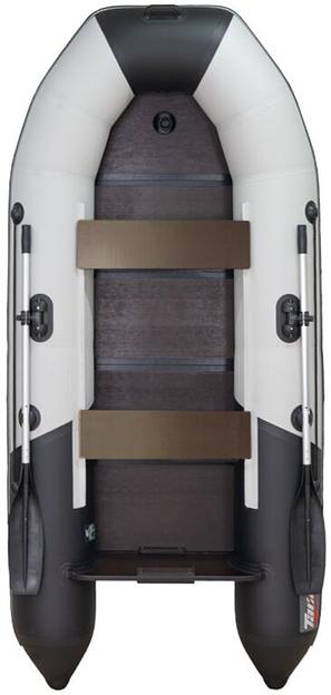 Лодка Таймень NX 2850 киль, слань , 2850*1320*400 мм., цвет: серый-черный фото 3