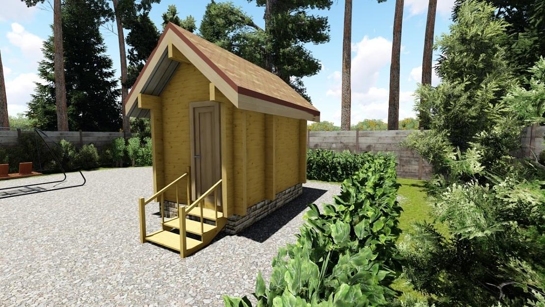 Проект бани из бруса «Дача 5» фото 1