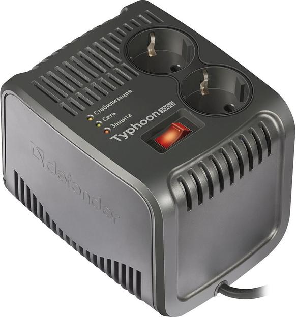 Стабилизатор напряжения Defender AVR Typhoon 1000 320Вт 1000ВА черный фото 1