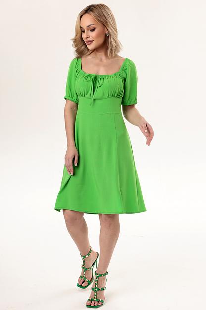 Платье штапель 6074/03/Зеленый лайм фото 4