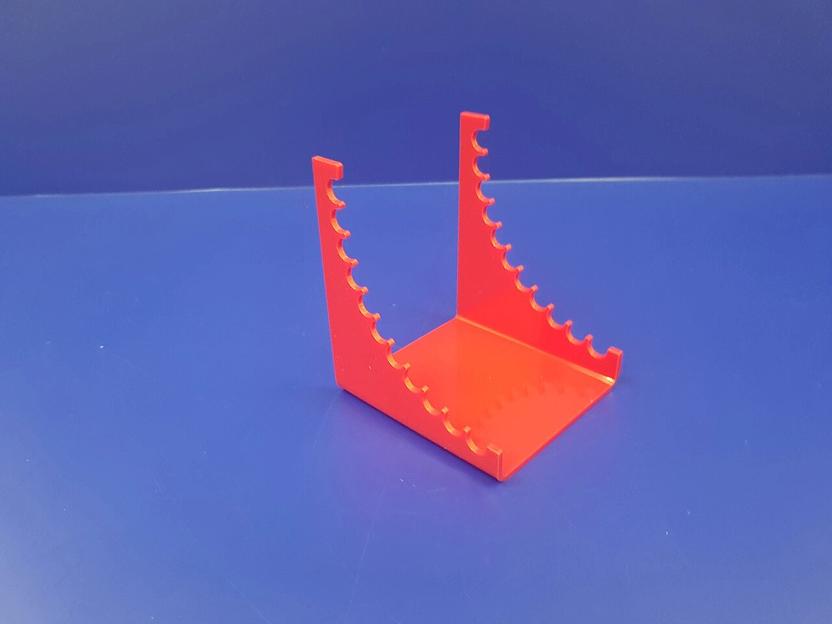 Подставка для ручек карандашей кистей 12 секции (горка радиус, цвет красный) фото 5