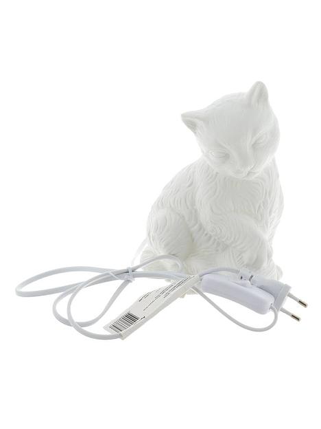 Лампа настольная из фарфора «Кошка» 14×9×19,5 см, 41621, опт фото 1