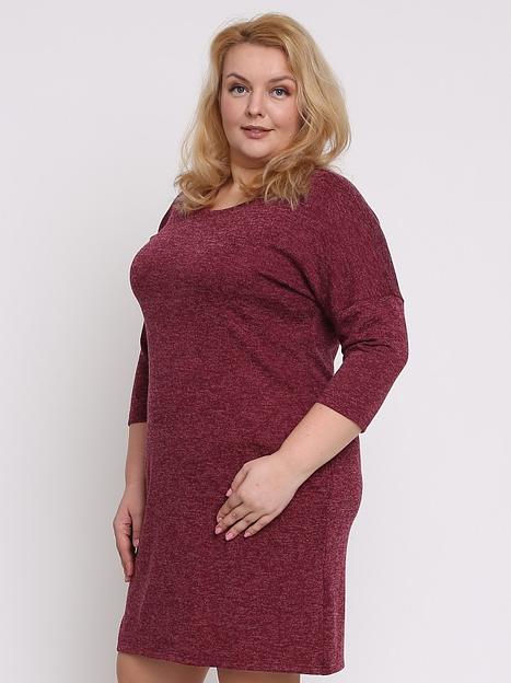 Платье бордовый меланж П-0153 фото 2