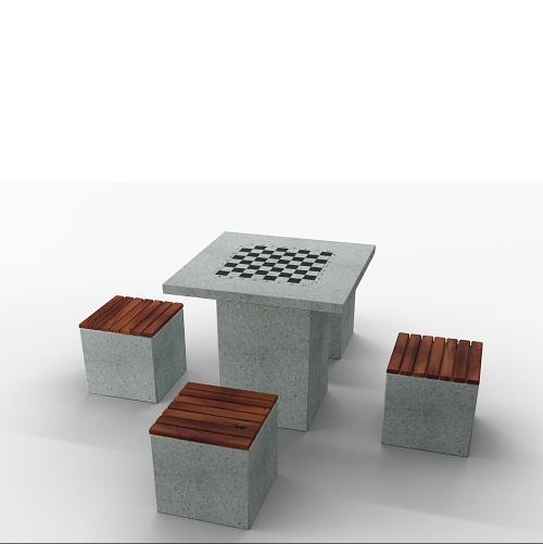 Шахматный стол из камня 900×900×85 мм ОПТ фото 1