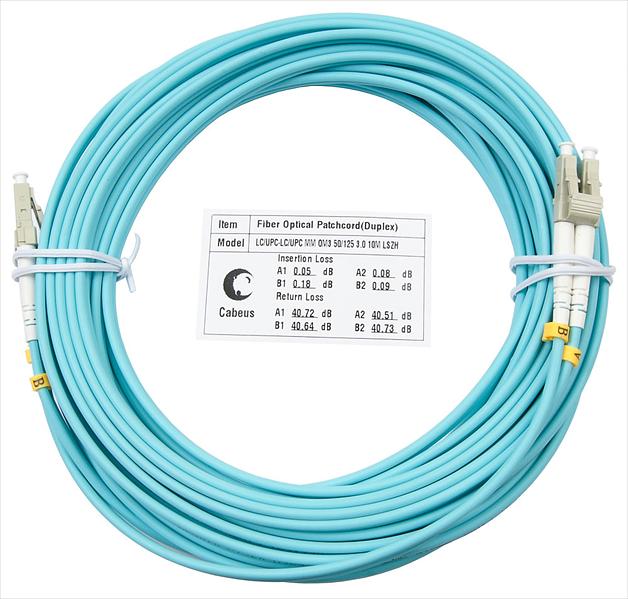 Cabeus FOP-50-LC-LC-25m Шнур оптический duplex LC-LC 50/125 mm OM3 25м LSZH (FOP-50-LC-LC-25m) фото 1