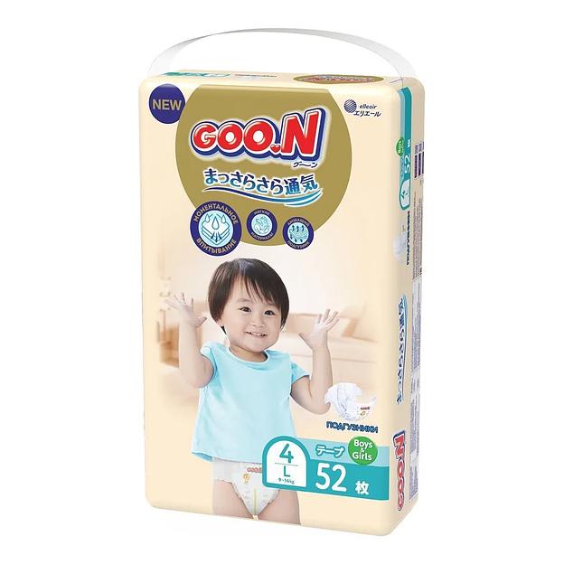 Goo.N Подгузники на липучках 4/L (9-14 кг) - 52 шт ОПТ фото 1