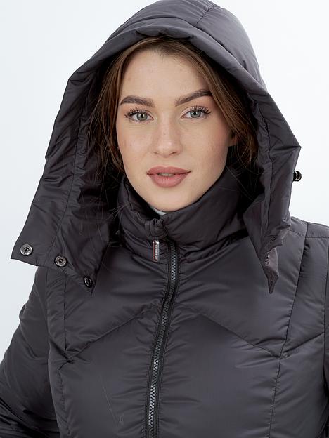 Пальто пуховое женское Ельское, темно-серый, опт фото 3