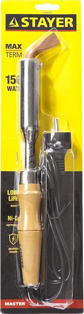 STAYER MAXTerm, 150 Вт, клин, электропаяльник для с деревянной рукояткой (55311-150) фото 2