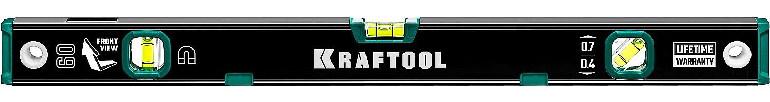 KRAFTOOL 600 мм, усиленный профиль, с зеркальным глазком, магнитный уровень (34785-60) фото 1