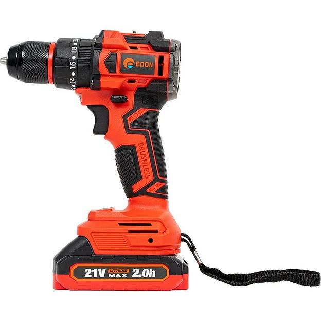 Дрель-шуруповерт аккумуляторная ударная EDON UAD-21PBL (2 АКБ*2Ач+ЗУ, 21В, 40Нм, кейс) фото 3