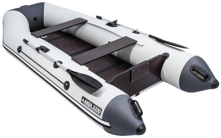 Лодка Аква 3200 слань книжка, киль, 3200*1420*400 мм., цвет: серый-графит фото 1