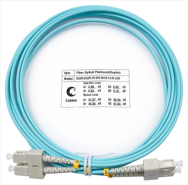 Cabeus FOP-50-SC-SC-3m Шнур оптический duplex SC-SC 50/125 mm OM3 3м LSZH (FOP-50-SC-SC-3m) фото 1