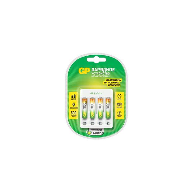 AA/AAA Зарядное устройство GP Rechargeable E411/100AAAHCCS-2CR1, 4 шт. 1000мAч фото 1