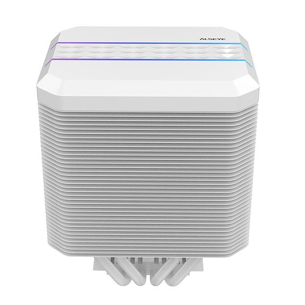 Кулер для процессора Alseye M90, 1х92мм, 800~2400rpm, 4-pin, Al+Cu, белый/ARGB, 40.5CFM, 28дБ, 4-PIPE, TDP 150Вт, INTEL 1700/1200/115x/1366/2011, AMD AM5/AM4/AM3(+)/AM2(+), безвентиляторный дизайн (M90W) фото 4