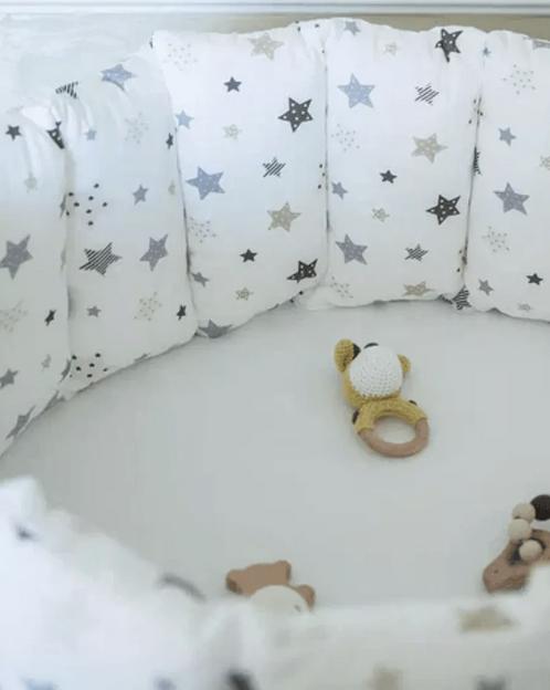 Бортики в кроватку для новорожденных детские комплект, звезды фото 2