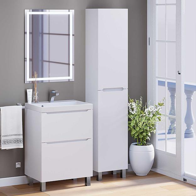 Тумба под раковину для ванной Uperwood Tanos, 60 см, напольная, белая, 2 ящика фото 8