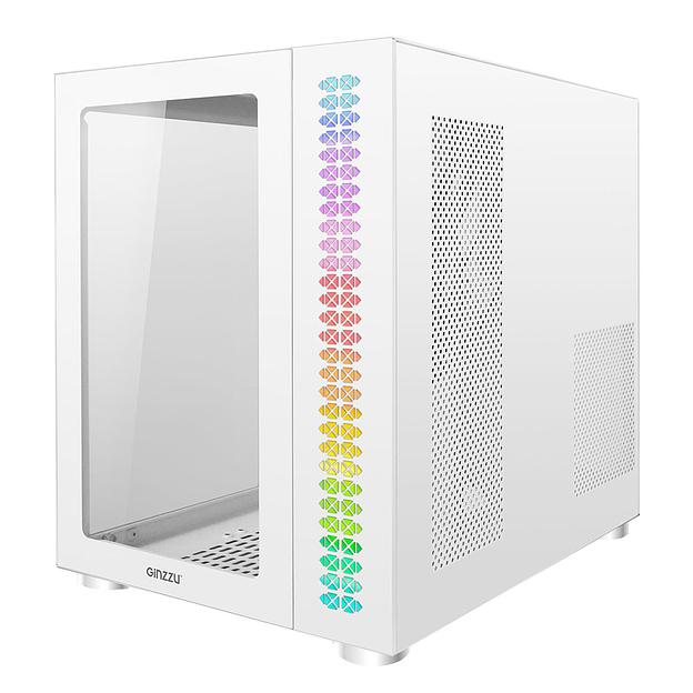 Ginzzu V560 RGB подсветка, закаленное стекло 1*USB 3.0,1*USB 2.0, AU Белый ATX фото 3