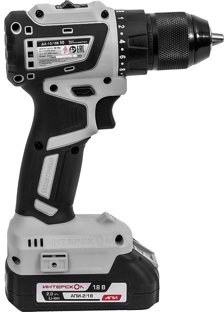 Дрель-шуруповерт Интерскол ДА-13/18В 50 аккум. патрон:быстрозажимной (кейс в комплекте) (776.2.2.79) фото 3