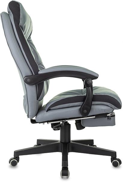 Кресло руководителя Бюрократ CH-824MSG-F серый эко.кожа/ткань крестов. пластик подст.для ног фото 3