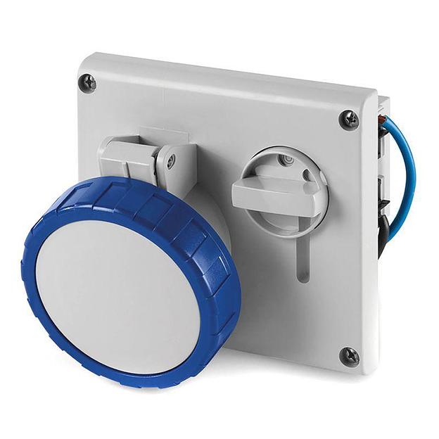 Розетка с механической блокировкой и верхним размещением разъема. 63А, 3P+E фото 1