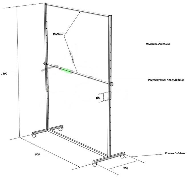 Вешало для одежды на колёсиках «Вешало К» ОПТ фото 1