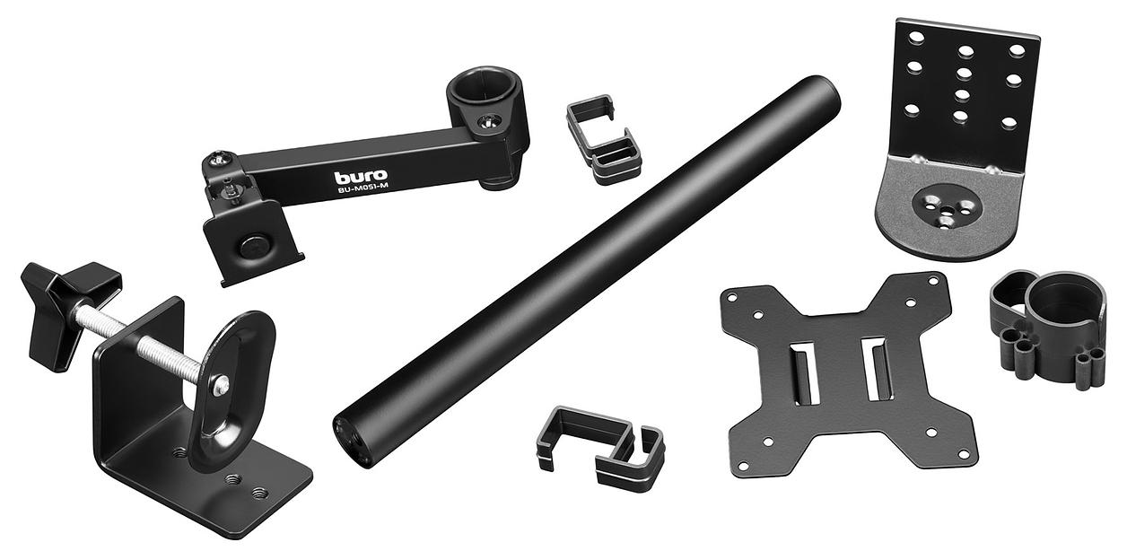 Кронштейн для мониторов ЖК Buro BU-M051-M черный 17"-32" макс.8кг крепление к столешнице поворот и наклон фото 7