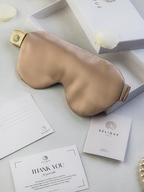 Шёлковая маска для сна Classic «Cappuccino» ОПТ фото 7