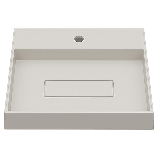 Раковина для ванной накладная кварцевая Uperwood Tanos Quartz 50 см, прямоугольная, жасмин фото 5