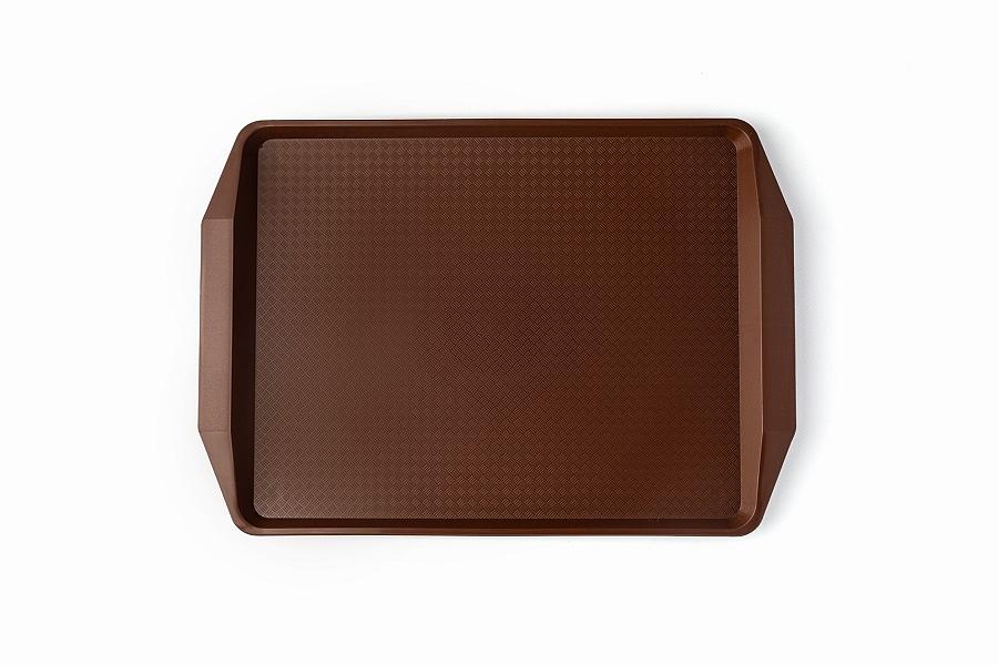 Поднос 42*30 см. темно-коричневый поверхность классик (167) MG /1/10/ фото 1