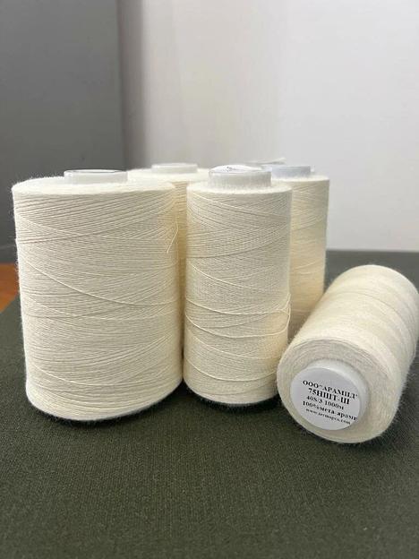 Арамидная швейная нить 75 НШТ-Ш белая, 1000 м ОПТ фото 3