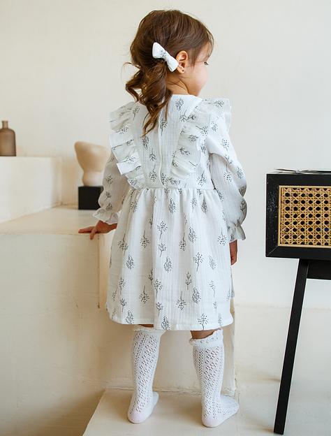 Платье MINI DI «Адель» веточки на белом, муслин, арт.290/2200 ОПТ фото 5