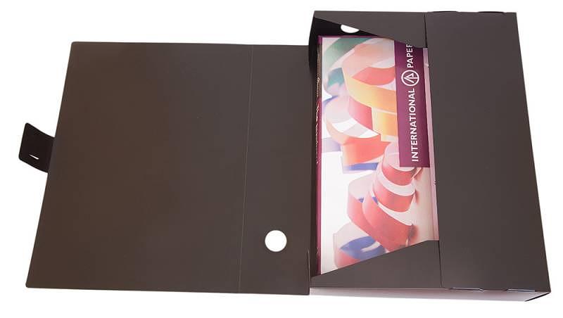 Короб архивный вырубная застежка Бюрократ -BA100/08BLCK пластик 0.8мм корешок 100мм 330х245мм черный фото 5