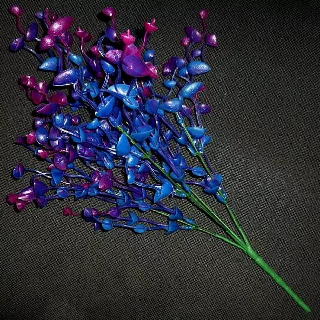 Букет 25 веток зелени фиолетовых листочков 163-087 39см фото 1