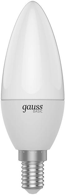 Лампа светодиодная Gauss Basic 1033116T 5.5Вт цок.:E14 свеча 240B 3000K св.свеч.бел.теп. (упак.:3шт) фото 1
