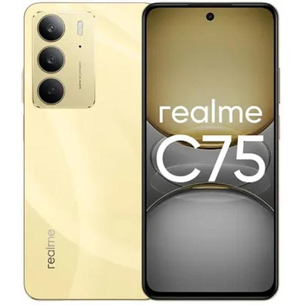 Смартфон Realme RMX3941 C75 128Gb 8Gb золотой моноблок 3G 4G 2Sim 6.72" 1080x2400 Android 14 50Mpix 802.11 a/b/g/n/ac NFC GPS GSM900/1800 GSM1900 TouchSc microSD фото 1