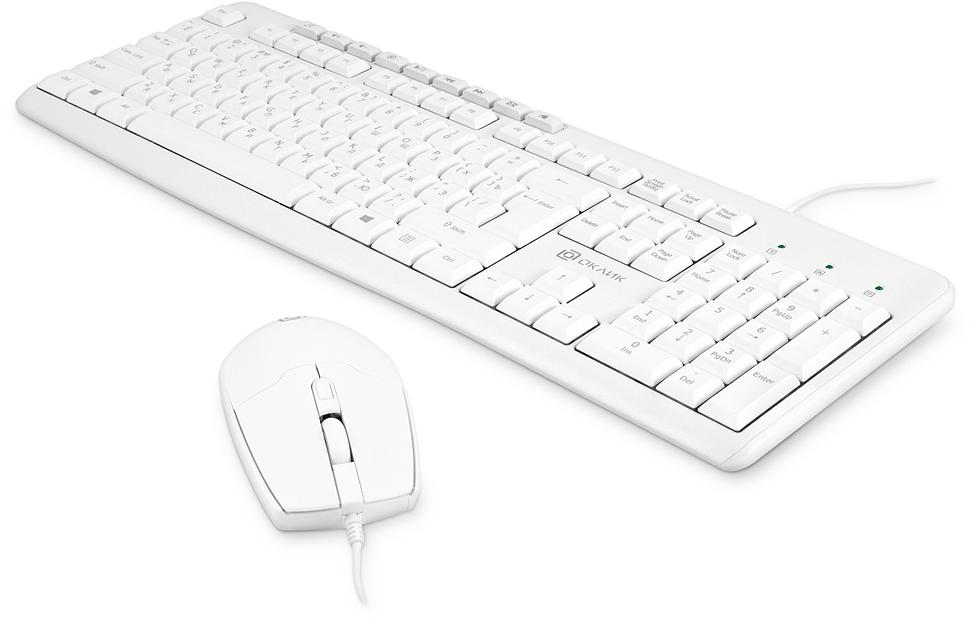 Клавиатура + мышь Оклик S650 клав:белый мышь:белый USB Multimedia (1875257) фото 3