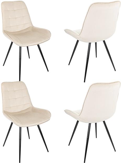 Стул для дома Бюрократ CH-K2_4 комплект 4шт бежевый Holland 06 металл черный на ножках (CH-K2_1/HL07_4) фото 2